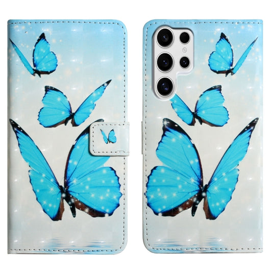 For Samsung Galaxy S25 Ultra 5G Oil Embossed 3D Drawing Leather Phone Case(3 Butterflies) - Galaxy S25 Ultra 5G Cases by PMC Jewellery | Online Shopping South Africa | PMC Jewellery | Buy Now Pay Later Mobicred