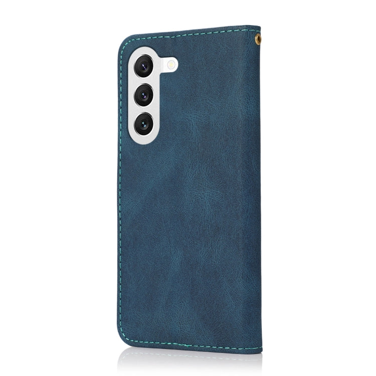 For Samsung Galaxy S25 5G Dual-color Stitching Leather Phone Case(Blue Green) - Galaxy S25 5G Cases by PMC Jewellery | Online Shopping South Africa | PMC Jewellery | Buy Now Pay Later Mobicred