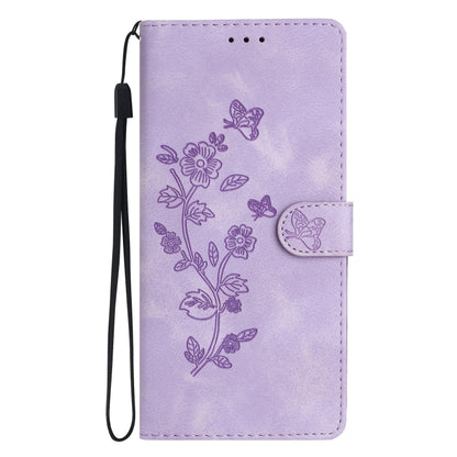 For Samsung Galaxy S25 Ultra 5G Flower Butterfly Embossing Pattern Leather Phone Case(Purple) - Galaxy S25 Ultra 5G Cases by PMC Jewellery | Online Shopping South Africa | PMC Jewellery | Buy Now Pay Later Mobicred