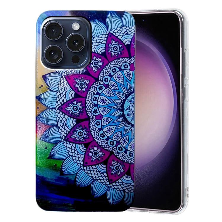 For iPhone 16 Pro Max Colored Drawing Pattern TPU Phone Case(Half-flower) - iPhone 16 Pro Max Cases by PMC Jewellery | Online Shopping South Africa | PMC Jewellery | Buy Now Pay Later Mobicred