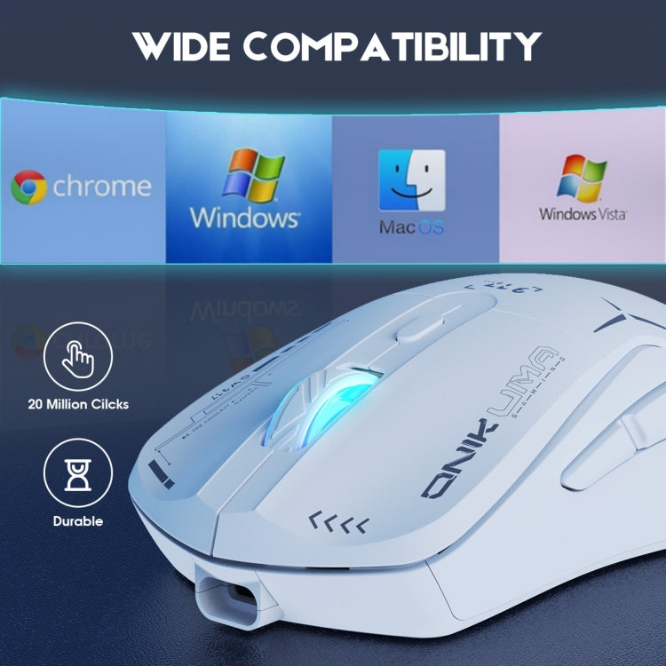 ONIKUMA CW917 RGB 4800DPI Dual Mode Wired + 2.4GHz Wireless Mouse(White) - Wireless Mice by ONIKUMA | Online Shopping South Africa | PMC Jewellery | Buy Now Pay Later Mobicred