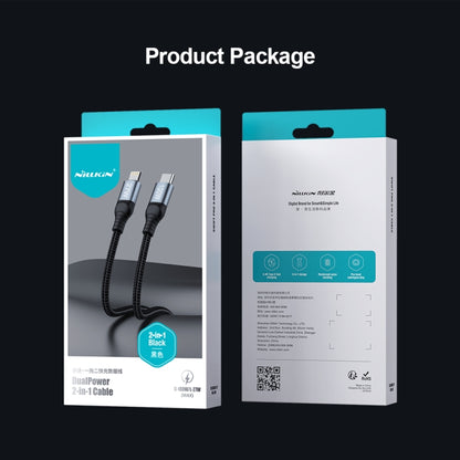 NILLKIN PD3.0 100W/27W USB-C / Type-C to USB-C / Type-C + 8 Pin Dual Power Fast Charging Data Cable, Length: 1.5m - 2 in 1 Cable by NILLKIN | Online Shopping South Africa | PMC Jewellery | Buy Now Pay Later Mobicred