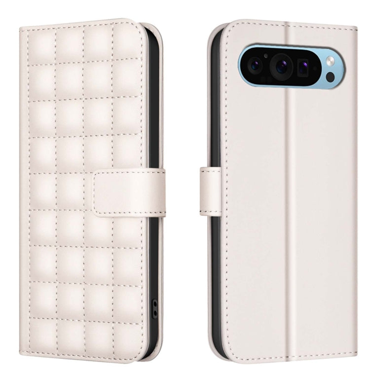 For Google Pixel 9 Pro Square Texture Leather Phone Case(Beige) - Google Cases by PMC Jewellery | Online Shopping South Africa | PMC Jewellery | Buy Now Pay Later Mobicred