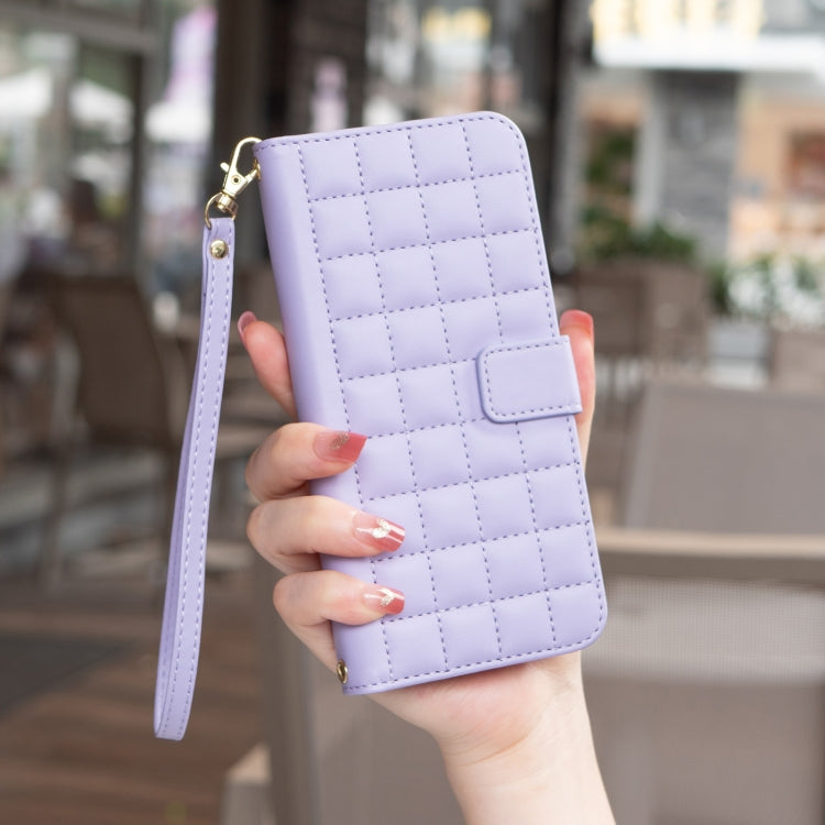 For iPhone 16 Plus Square Texture Leather Phone Case(Purple) - iPhone 16 Plus Cases by PMC Jewellery | Online Shopping South Africa | PMC Jewellery | Buy Now Pay Later Mobicred