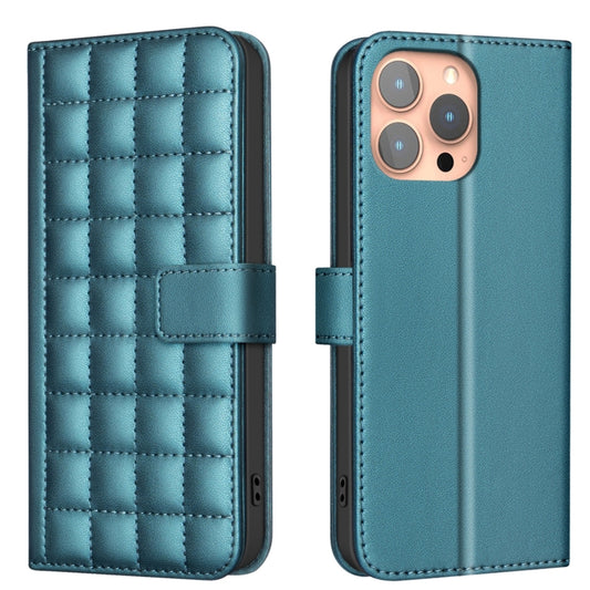 For iPhone 16 Pro Max Square Texture Leather Phone Case(Green) - iPhone 16 Pro Max Cases by PMC Jewellery | Online Shopping South Africa | PMC Jewellery | Buy Now Pay Later Mobicred