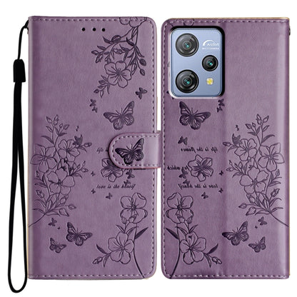 For Blackview A53 / A53 Pro Butterflies and Flowers Leather Phone Case(Purple) - More Brand by PMC Jewellery | Online Shopping South Africa | PMC Jewellery | Buy Now Pay Later Mobicred