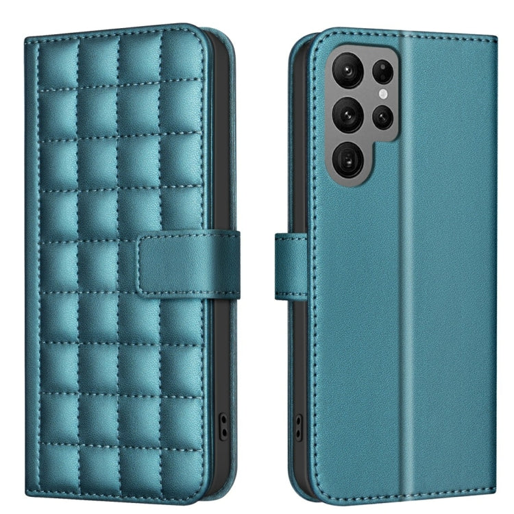 For Samsung Galaxy S25 Ultra 5G Square Texture Leather Phone Case(Green) - Galaxy S25 Ultra 5G Cases by PMC Jewellery | Online Shopping South Africa | PMC Jewellery | Buy Now Pay Later Mobicred