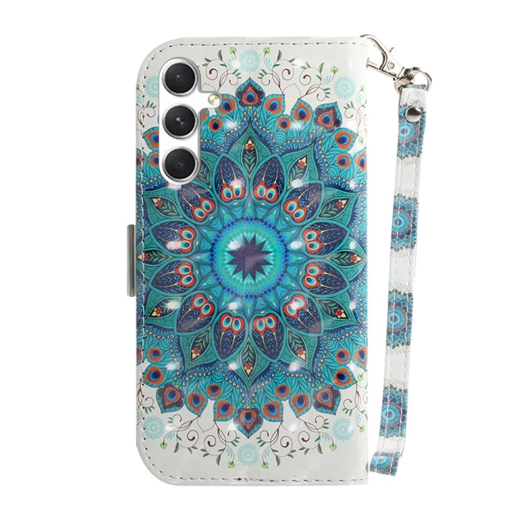 For Samsung Galaxy S25+ 5G 3D Colored Horizontal Flip Leather Phone Case(Peacock Wreath) - Galaxy S25+ 5G Cases by PMC Jewellery | Online Shopping South Africa | PMC Jewellery | Buy Now Pay Later Mobicred