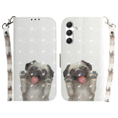 For Samsung Galaxy S25+ 5G 3D Colored Horizontal Flip Leather Phone Case(Pug) - Galaxy S25+ 5G Cases by PMC Jewellery | Online Shopping South Africa | PMC Jewellery | Buy Now Pay Later Mobicred