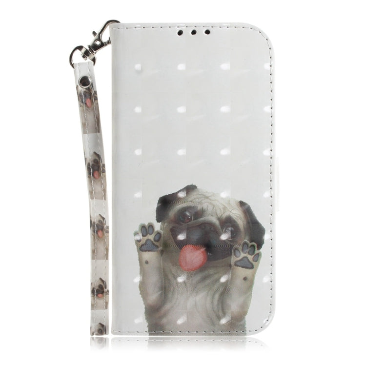 For Samsung Galaxy S25+ 5G 3D Colored Horizontal Flip Leather Phone Case(Pug) - Galaxy S25+ 5G Cases by PMC Jewellery | Online Shopping South Africa | PMC Jewellery | Buy Now Pay Later Mobicred