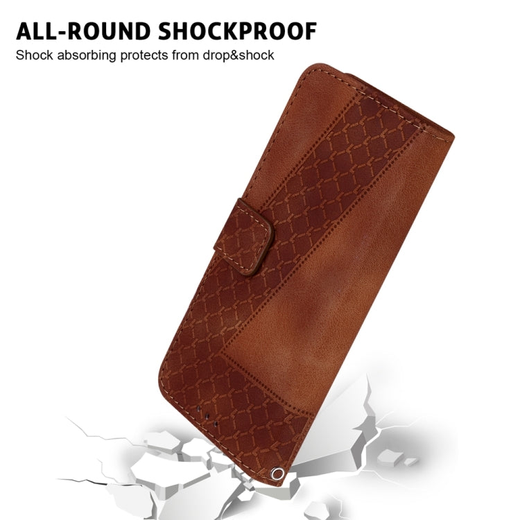 For Samsung Galaxy S25 Ultra 5G Seven-shaped Embossed Leather Phone Case(Brown) - Galaxy S25 Ultra 5G Cases by PMC Jewellery | Online Shopping South Africa | PMC Jewellery | Buy Now Pay Later Mobicred