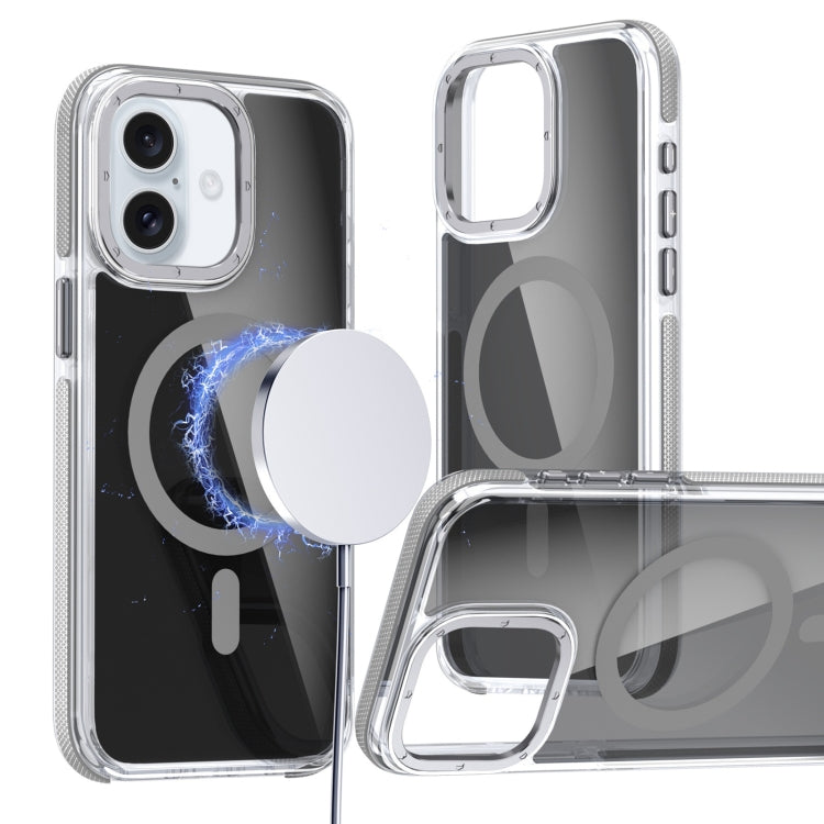 For iPhone 16 Plus Magsafe Dual-Color Transparent Black Full Coverage Phone Case(Gray) - iPhone 16 Plus Cases by PMC Jewellery | Online Shopping South Africa | PMC Jewellery | Buy Now Pay Later Mobicred