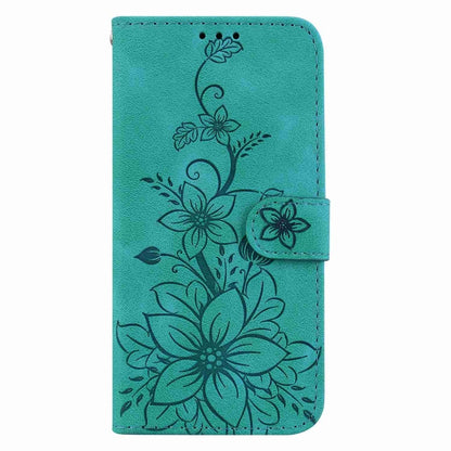 For Samsung Galaxy S25+ 5G Lily Embossed Leather Phone Case(Green) - Galaxy S25+ 5G Cases by PMC Jewellery | Online Shopping South Africa | PMC Jewellery | Buy Now Pay Later Mobicred