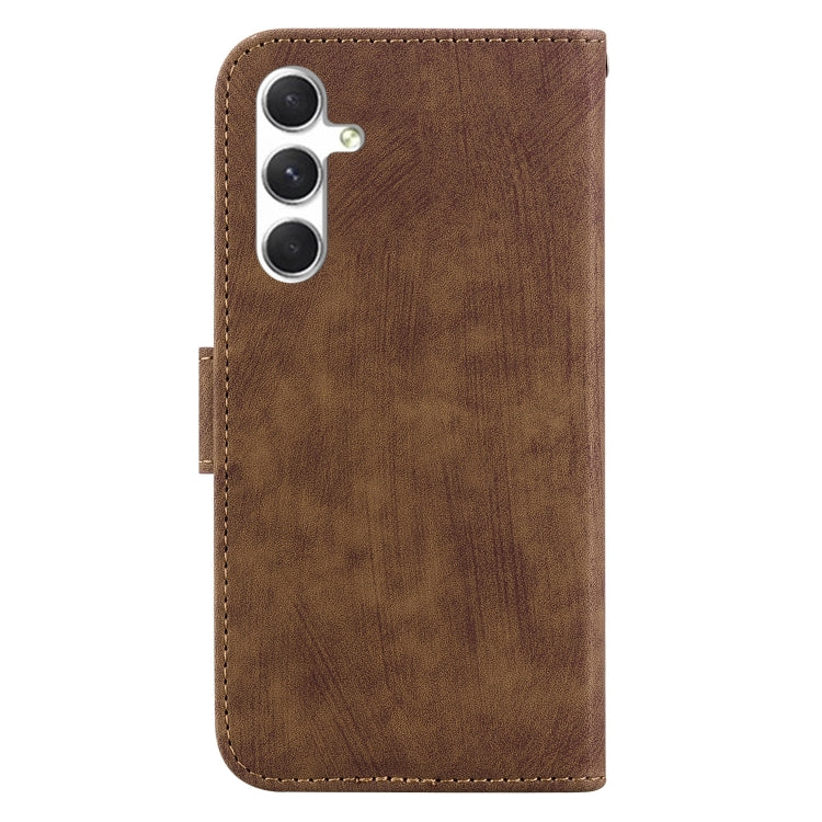 For Samsung Galaxy S25+ 5G Little Tiger Embossed Leather Phone Case(Brown) - Galaxy S25+ 5G Cases by PMC Jewellery | Online Shopping South Africa | PMC Jewellery | Buy Now Pay Later Mobicred