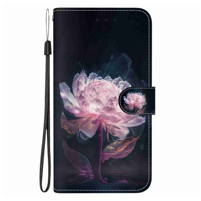 For Samsung Galaxy S25 5G Crystal Texture Colored Drawing Leather Phone Case(Purple Peony) - Galaxy S25 5G Cases by PMC Jewellery | Online Shopping South Africa | PMC Jewellery | Buy Now Pay Later Mobicred