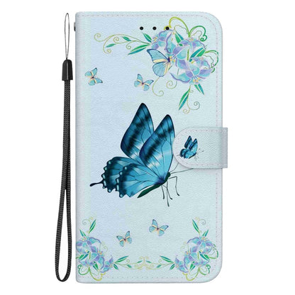 For Samsung Galaxy S25+ 5G Crystal Texture Colored Drawing Leather Phone Case(Blue Pansies) - Galaxy S25+ 5G Cases by PMC Jewellery | Online Shopping South Africa | PMC Jewellery | Buy Now Pay Later Mobicred