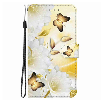 For Samsung Galaxy S25 Ultra 5G Crystal Texture Colored Drawing Leather Phone Case(Gold Butterfly Epiphyllum) - Galaxy S25 Ultra 5G Cases by PMC Jewellery | Online Shopping South Africa | PMC Jewellery | Buy Now Pay Later Mobicred