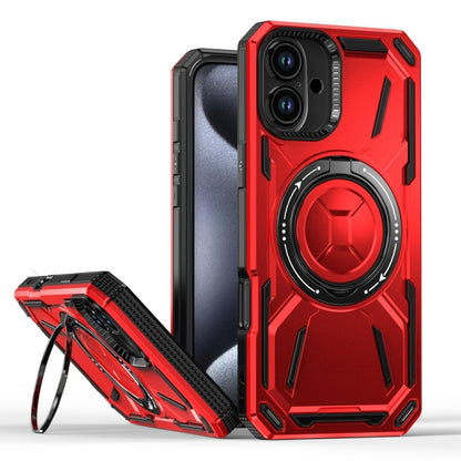 For iPhone 16 Plus Armor II Series MagSafe Magnetic Holder Phone Case(Red) - iPhone 16 Plus Cases by PMC Jewellery | Online Shopping South Africa | PMC Jewellery | Buy Now Pay Later Mobicred