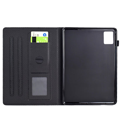 For Lenovo Tab M11 / Xiaoxin Pad 2024 Solid Color Fiber Texture Smart Tablet Leather Case(Black) - Lenovo by PMC Jewellery | Online Shopping South Africa | PMC Jewellery | Buy Now Pay Later Mobicred