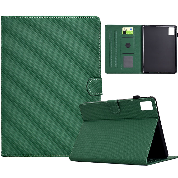 For Lenovo Tab M11 / Xiaoxin Pad 2024 Solid Color Fiber Texture Smart Tablet Leather Case(Green) - Lenovo by PMC Jewellery | Online Shopping South Africa | PMC Jewellery | Buy Now Pay Later Mobicred