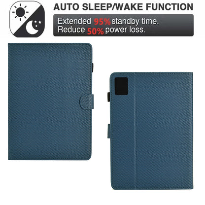 For Lenovo Tab M11 / Xiaoxin Pad 2024 Solid Color Fiber Texture Smart Tablet Leather Case(Royal Blue) - Lenovo by PMC Jewellery | Online Shopping South Africa | PMC Jewellery | Buy Now Pay Later Mobicred