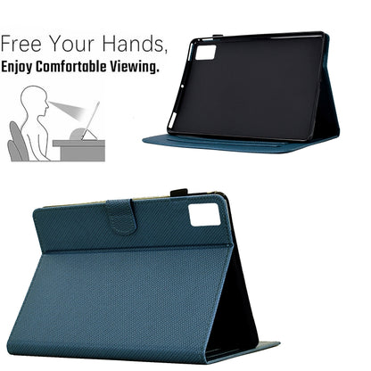 For Lenovo Tab M11 / Xiaoxin Pad 2024 Solid Color Fiber Texture Smart Tablet Leather Case(Royal Blue) - Lenovo by PMC Jewellery | Online Shopping South Africa | PMC Jewellery | Buy Now Pay Later Mobicred