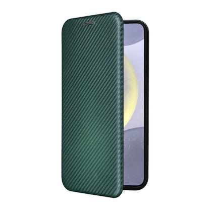 For Samsung Galaxy S25 5G Carbon Fiber Texture Flip Leather Phone Case(Green) - Galaxy S25 5G Cases by PMC Jewellery | Online Shopping South Africa | PMC Jewellery | Buy Now Pay Later Mobicred