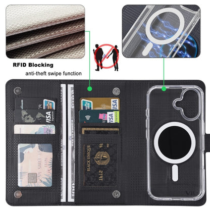 For iPhone 16 Plus ViLi GHA-C Series RFID MagSafe Magnetic Flip Leather Phone Case(Black) - iPhone 16 Plus Cases by ViLi | Online Shopping South Africa | PMC Jewellery | Buy Now Pay Later Mobicred