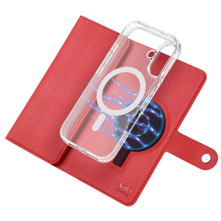 For iPhone 15 Pro ViLi GHA-C Series RFID MagSafe Magnetic Flip Leather Phone Case(Red) - iPhone 15 Pro Cases by ViLi | Online Shopping South Africa | PMC Jewellery | Buy Now Pay Later Mobicred