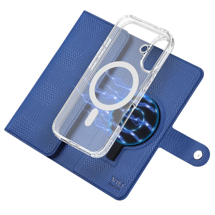 For iPhone 15 Pro Max ViLi GHA-C Series RFID MagSafe Magnetic Flip Leather Phone Case(Blue) - iPhone 15 Pro Max Cases by ViLi | Online Shopping South Africa | PMC Jewellery | Buy Now Pay Later Mobicred