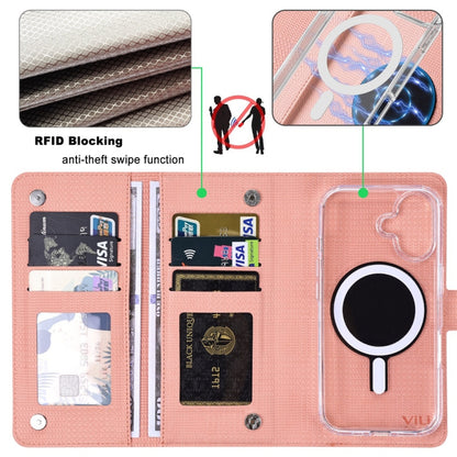 For iPhone 14 Plus ViLi GHA-C Series RFID MagSafe Magnetic Flip Leather Phone Case(Pink) - iPhone 14 Plus Cases by ViLi | Online Shopping South Africa | PMC Jewellery | Buy Now Pay Later Mobicred