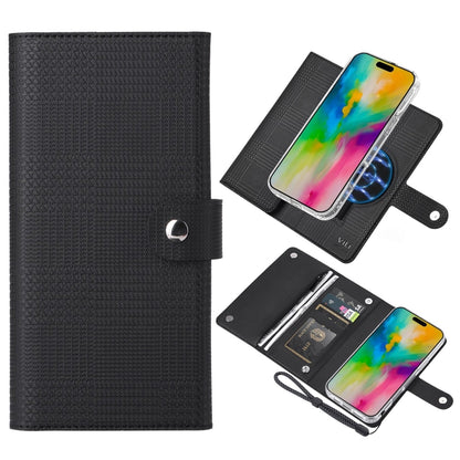 For iPhone 16 Plus ViLi GHB-C Series RFID MagSafe Magnetic Flip Leather Phone Case(Black) - iPhone 16 Plus Cases by ViLi | Online Shopping South Africa | PMC Jewellery | Buy Now Pay Later Mobicred