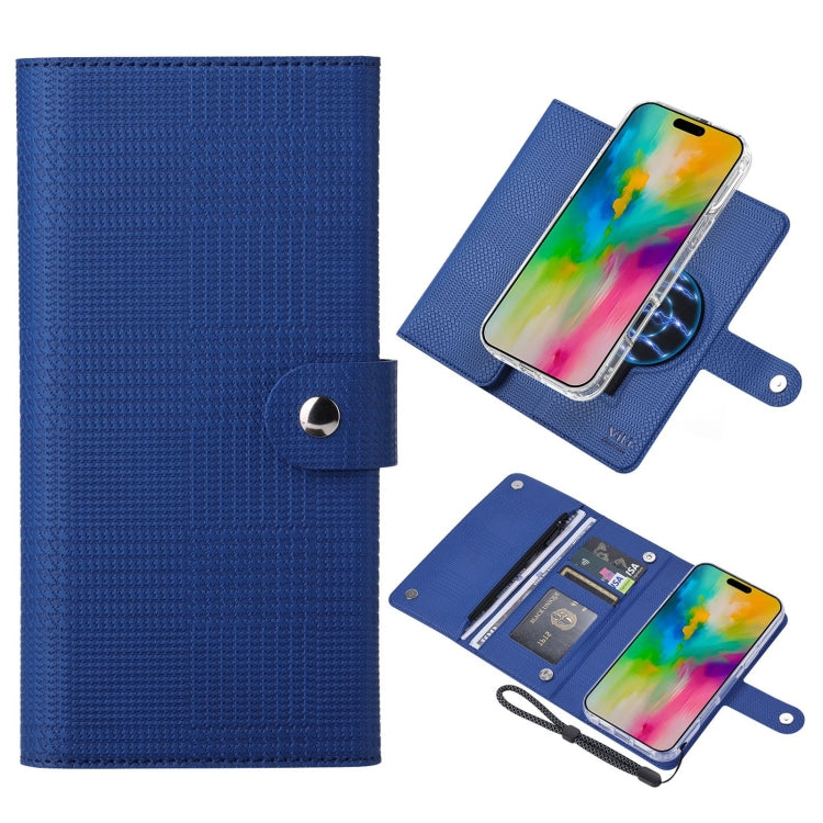 For iPhone 16 Plus ViLi GHB-C Series RFID MagSafe Magnetic Flip Leather Phone Case(Blue) - iPhone 16 Plus Cases by ViLi | Online Shopping South Africa | PMC Jewellery | Buy Now Pay Later Mobicred