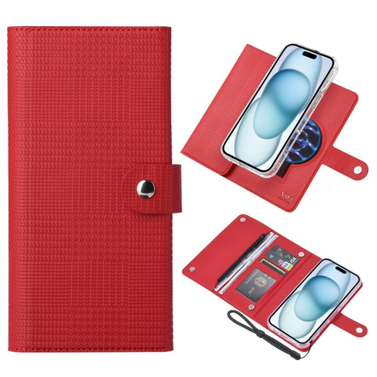 For iPhone 15 ViLi GHB-C Series RFID MagSafe Magnetic Flip Leather Phone Case(Red) - iPhone 15 Cases by ViLi | Online Shopping South Africa | PMC Jewellery | Buy Now Pay Later Mobicred