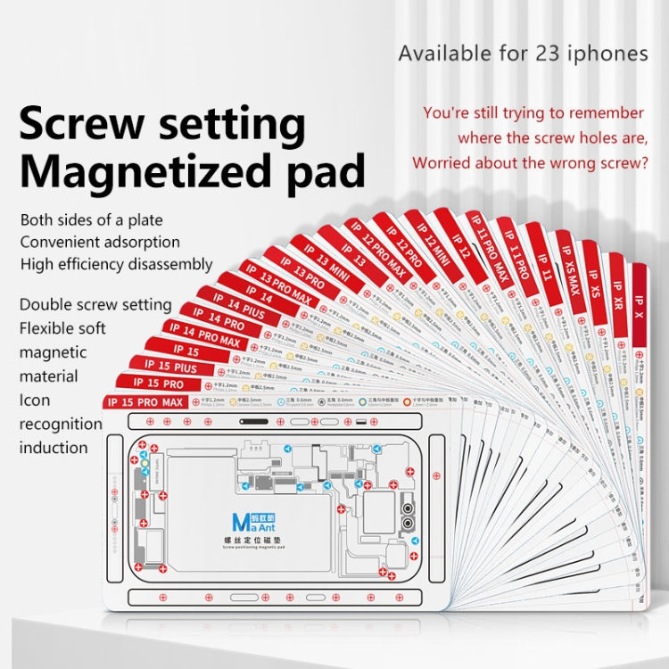 For iPhone 15 Pro MaAnt Double-sided Screw Positioning Flexible Soft Magnetic Pad - Magnetic Screws Mat by PMC Jewellery | Online Shopping South Africa | PMC Jewellery | Buy Now Pay Later Mobicred