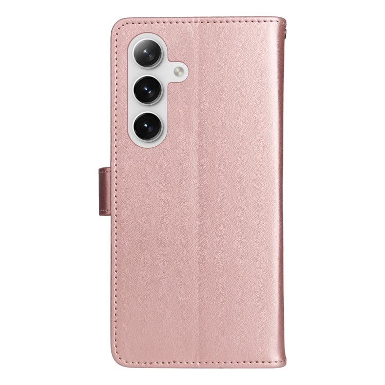 For Samsung Galaxy S25 / S24 5G Cat and Bee Embossed Flip Leather Phone Case(Rose Gold) - Galaxy S25 5G Cases by PMC Jewellery | Online Shopping South Africa | PMC Jewellery | Buy Now Pay Later Mobicred