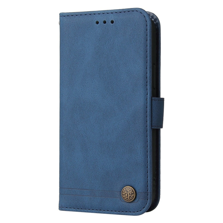 For Samsung Galaxy S25+ 5G Skin Feel Life Tree Metal Button Leather Phone Case(Blue) - Galaxy S25+ 5G Cases by PMC Jewellery | Online Shopping South Africa | PMC Jewellery | Buy Now Pay Later Mobicred