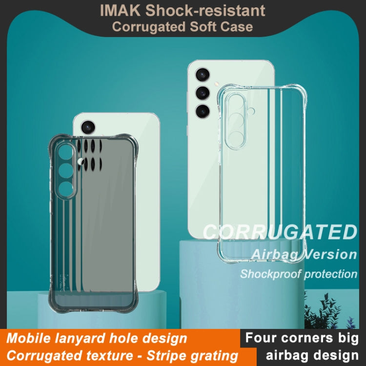 For Samsung Galaxy S24 FE 5G IMAK Corrugated Texture Airbag TPU Phone Case(Transparent Black) - Galaxy S24 FE 5G Cases by imak | Online Shopping South Africa | PMC Jewellery | Buy Now Pay Later Mobicred