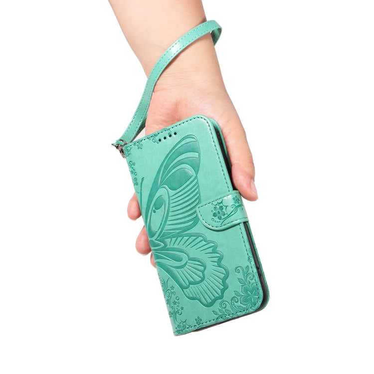 For Samsung Galaxy S25 / S24 5G Swallowtail Butterfly Embossed Leather Phone Case(Green) - Galaxy S25 5G Cases by PMC Jewellery | Online Shopping South Africa | PMC Jewellery | Buy Now Pay Later Mobicred