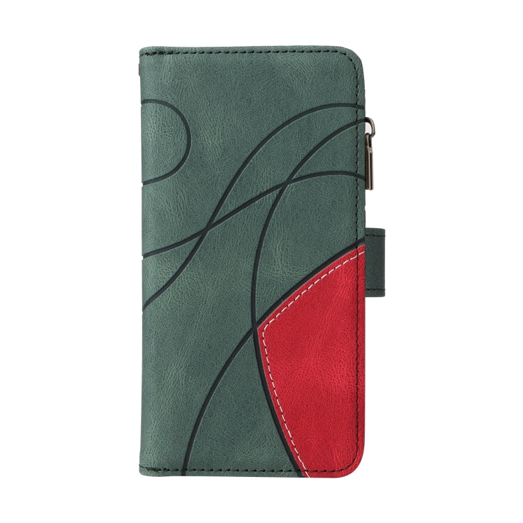 For iPhone 16 Plus Dual-color 9 Card Slots Zipper Wallet Leather Phone Case(Green) - iPhone 16 Plus Cases by PMC Jewellery | Online Shopping South Africa | PMC Jewellery | Buy Now Pay Later Mobicred