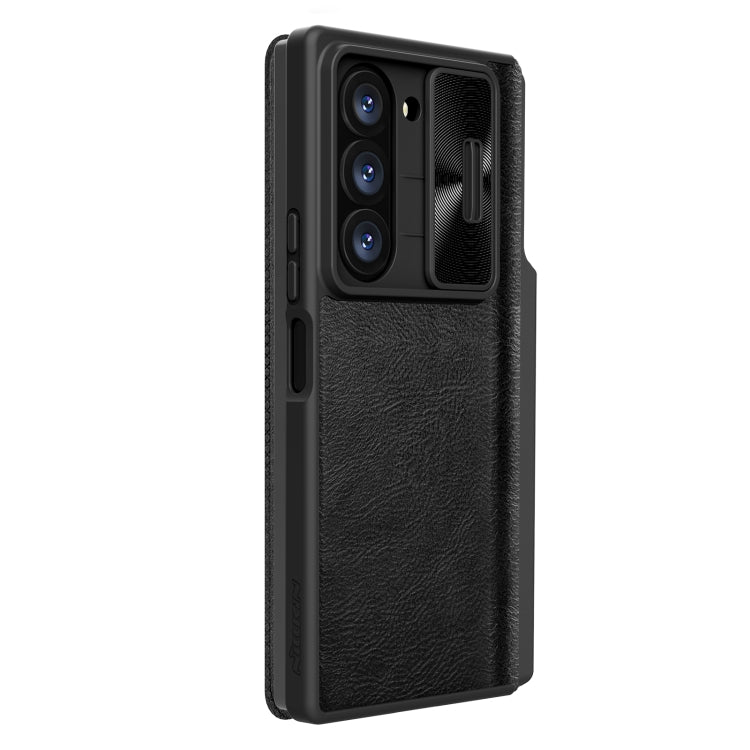 For Samsung Galaxy Z Fold6 5G NILLKIN QIN Series Pro Sliding Camera Cover Design Leather Phone Case(Black) - Galaxy Z Fold6 5G Cases by NILLKIN | Online Shopping South Africa | PMC Jewellery | Buy Now Pay Later Mobicred