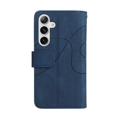 For Samsung Galaxy S25+ / S24+ 5G Dual-color 9 Card Slots Zipper Wallet Leather Phone Case(Blue) - Galaxy S25+ 5G Cases by PMC Jewellery | Online Shopping South Africa | PMC Jewellery | Buy Now Pay Later Mobicred