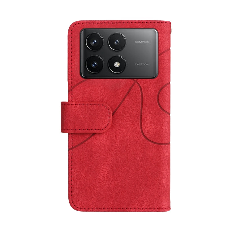 For Redmi K70 Dual-color 9 Card Slots Zipper Wallet Leather Phone Case(Red) - K70 Cases by PMC Jewellery | Online Shopping South Africa | PMC Jewellery | Buy Now Pay Later Mobicred