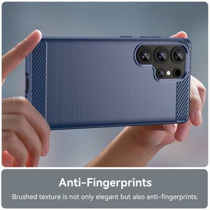 For Samsung Galaxy S25 Ultra 5G Carbon Fiber Brushed Texture TPU Phone Case(Blue) - Galaxy S25 Ultra 5G Cases by PMC Jewellery | Online Shopping South Africa | PMC Jewellery | Buy Now Pay Later Mobicred