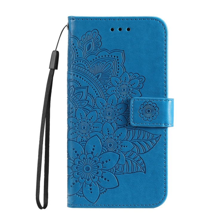 For Redmi K70 Ultra Seven-petal Flowers Embossing Leather Phone Case(Blue) - Xiaomi Cases by PMC Jewellery | Online Shopping South Africa | PMC Jewellery | Buy Now Pay Later Mobicred