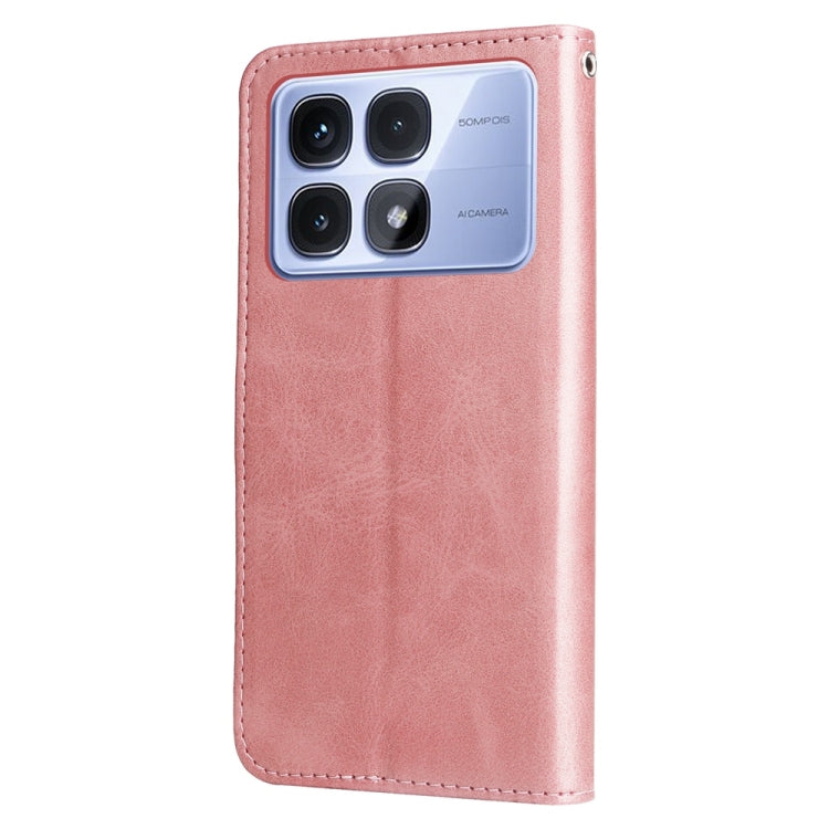 For Redmi K70 Ultra Fashion Calf Texture Zipper Leather Phone Case(Rose Gold) - Xiaomi Cases by PMC Jewellery | Online Shopping South Africa | PMC Jewellery | Buy Now Pay Later Mobicred