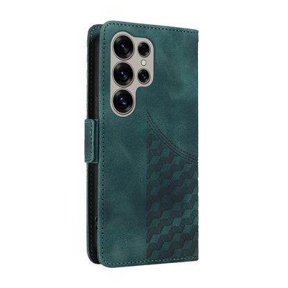 For Samsung Galaxy S25 Ultra 5G Embossed Rhombus Starry Leather Phone Case(Green) - Galaxy S25 Ultra 5G Cases by PMC Jewellery | Online Shopping South Africa | PMC Jewellery | Buy Now Pay Later Mobicred