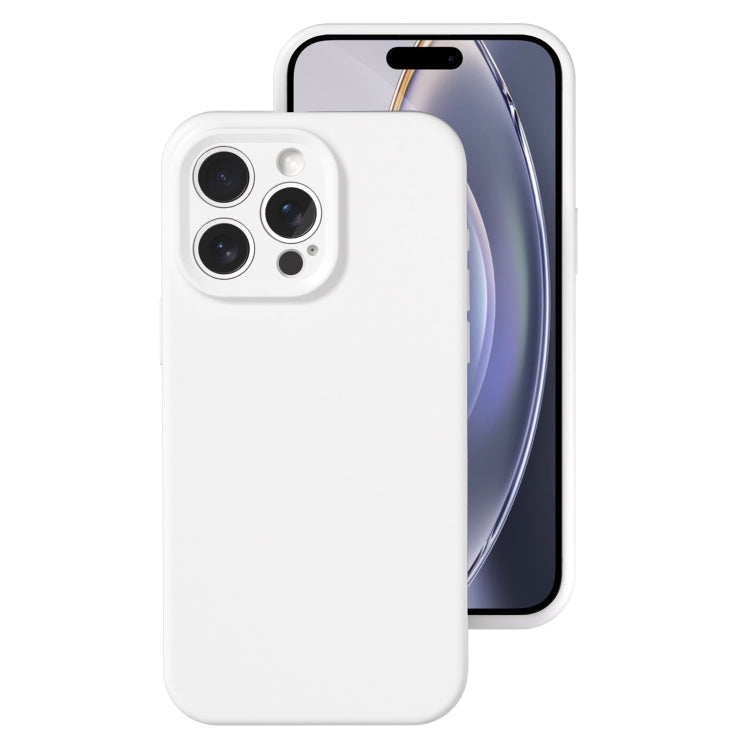 For iPhone 16 Pro Max Precise Hole Liquid Silicone Jelly Color Full Coverage Phone Case(White) - iPhone 16 Pro Max Cases by PMC Jewellery | Online Shopping South Africa | PMC Jewellery | Buy Now Pay Later Mobicred