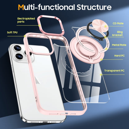 For iPhone 16 Pro Max Magnetic Rotating Ring Holder Phone Case(Pink) - iPhone 16 Pro Max Cases by PMC Jewellery | Online Shopping South Africa | PMC Jewellery | Buy Now Pay Later Mobicred