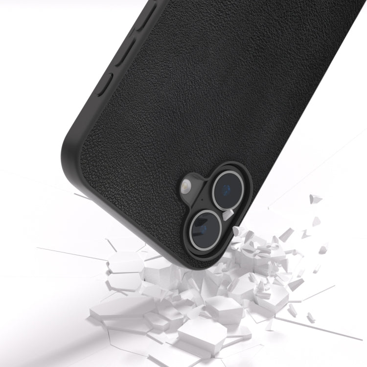 For iPhone 16 PU Leather Black Frame Full Coverage Phone Case(Black) - iPhone 16 Cases by PMC Jewellery | Online Shopping South Africa | PMC Jewellery | Buy Now Pay Later Mobicred